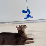 Petio “Happiness Blue Bird" Wand with Crinkle & Feather (Blue Toy Range)