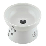 Necoichi Elevated Whiskers-Friendly Cat Food Bowl in Ergonomic Porcelain - Regular Size