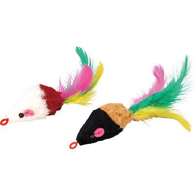 Nyanta Club Mice Cat Teaser with Feather - Cats1stUK