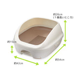 日本製 Unicharm 頂級半封閉式雙層貓砂盆(白/米白色)