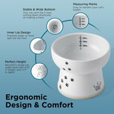 Necoichi Raised Cat Water Bowl in Ergonomic Porcelain - Regular Size
