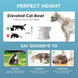 Necoichi Raised Cat Water Bowl in Ergonomic Porcelain - Regular Size