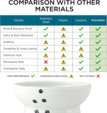 Necoichi Elevated Whiskers-Friendly Cat Food Bowl in Ergonomic Porcelain - Regular Size