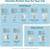 Necoichi Elevated Whiskers-Friendly Cat Food Bowl in Ergonomic Porcelain - Regular Size