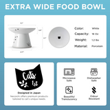Necoichi "Shallow-Wide" Whisker Relief Elevated Cat Food Bowl