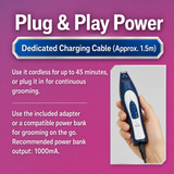 Petio Professional Cordless Pet Hair Trimmer with LED