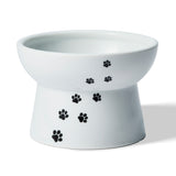 Necoichi Elevated Whiskers-Friendly Cat Food Bowl in Ergonomic Porcelain - Regular Size
