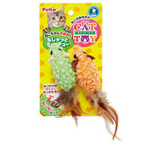 Petio” Moja-Moja" Shaggy Mouse Toy with Feather Tail