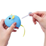 Petio Noisy Electronic Blue Mouse with Catnip-Infused "Squeak" Toy