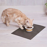 Petio Necoco Patented Wood Grained ”Dry Food" Anti-Slide Raised Cat Bowl