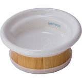 Petio Necoco Patented Wood Grained ”Wet Food" Easy-Lick Raised Cat Bowl