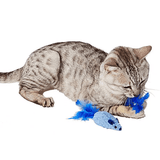 Petio 貓貓最愛藍色貓玩具系列 - 有聲毛老鼠 (2pcs)